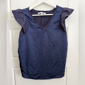 MELISSA NEPTON Navy V-Neck Blouse